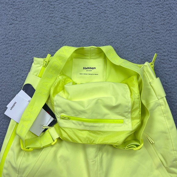 New Halfdays Women's Carson Bib Pant in Granita Size M/SHORT Neon Snow Pants - Picture 10 of 15